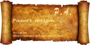 Paunert Antigon névjegykártya